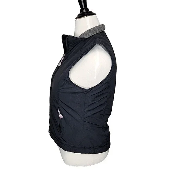 L.L. Bean Winter Vest Fleece Lined Nylon Ski Black Womens Size Medium EUC - Picture 2 of 8
